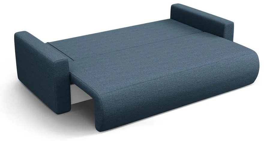 Ciemnoniebieska rozkładana sofa ze schowkiem 238 cm Belfast – Cosmopolitan Design