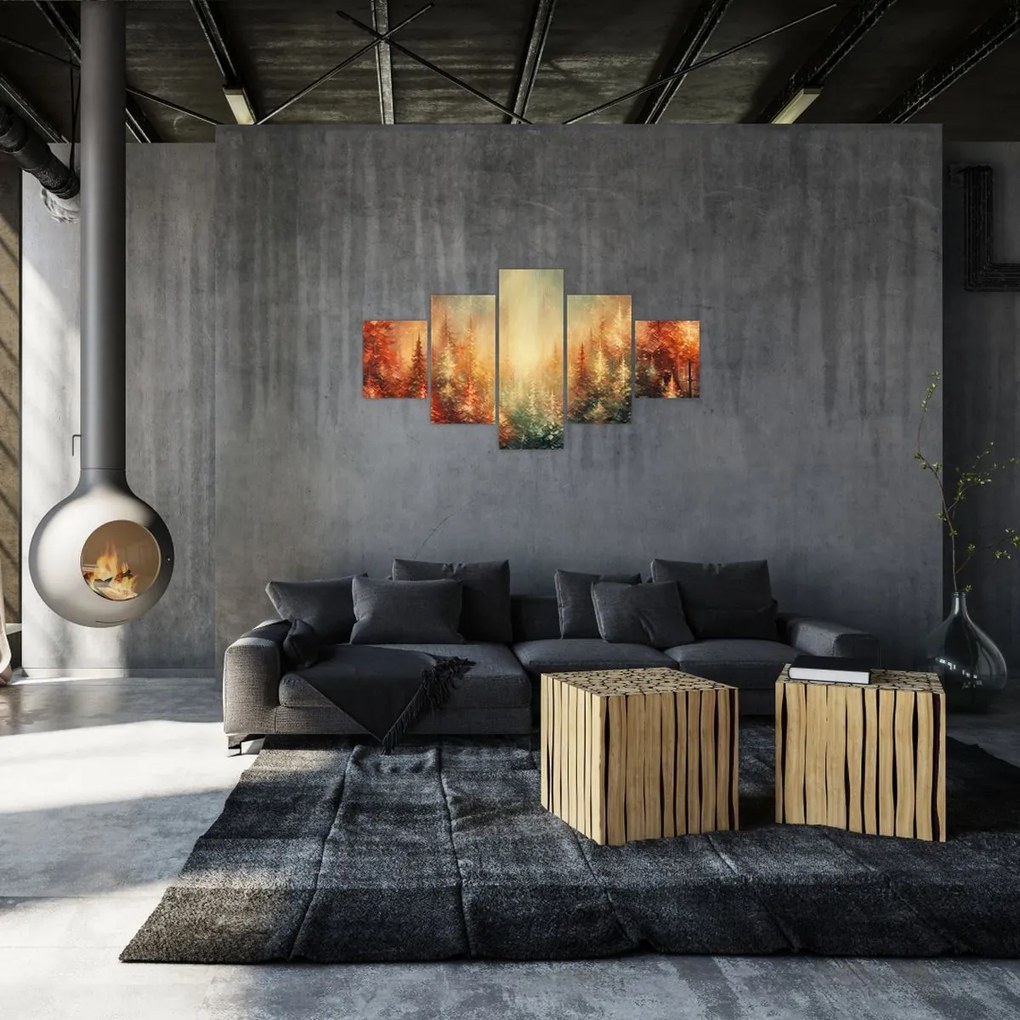 Obraz - Malowanie lasów (125x70 cm)