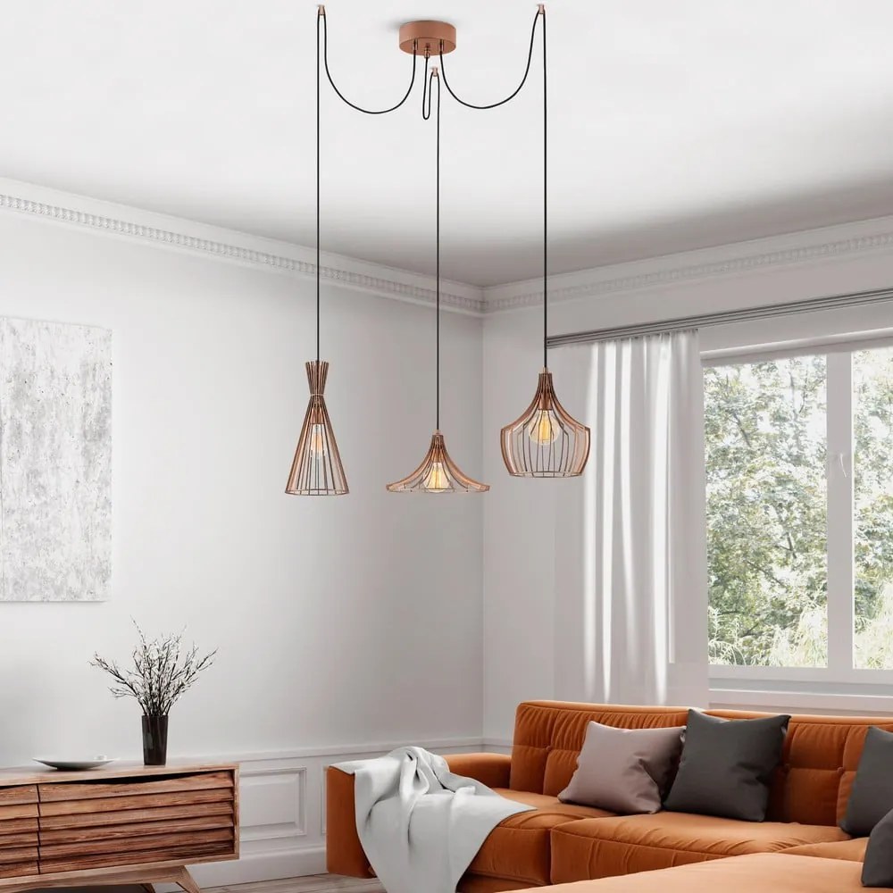 Lampa wisząca w kolorze miedzi z metalowym kloszem Mezopotamya – Opviq lights