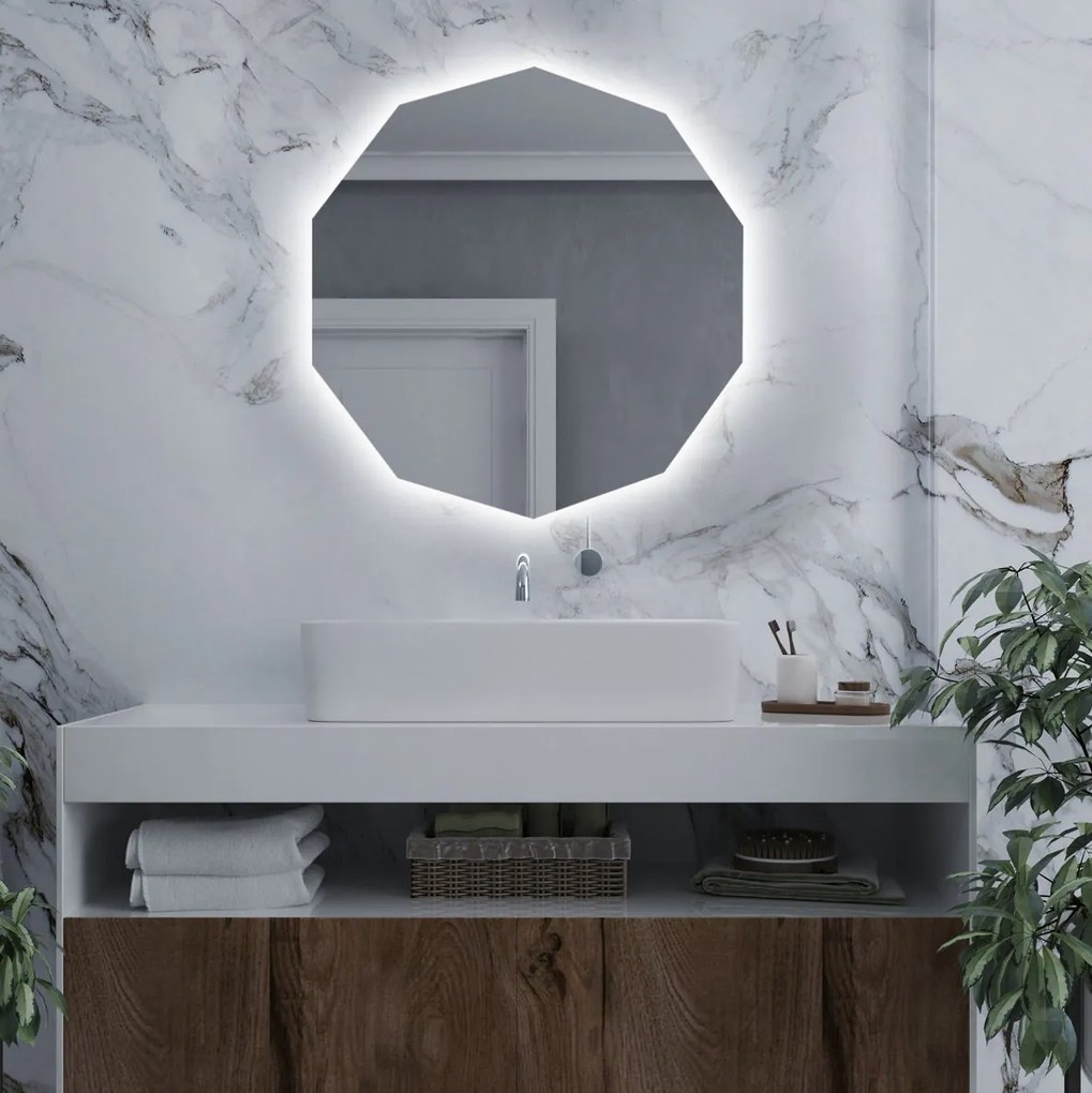 Geometryczne lustro łazienkowe LED G11