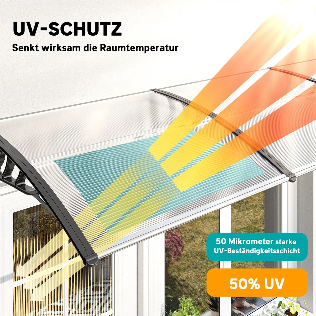 Outsunny Osłona przeciwsłoneczna i przeciwdeszczowa z uchwytem ściennym 295x90cm Elegancka biel | Aosom PL