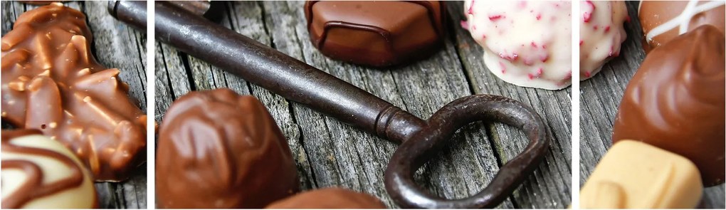 Obraz czekolady i kluczy (170x50 cm)