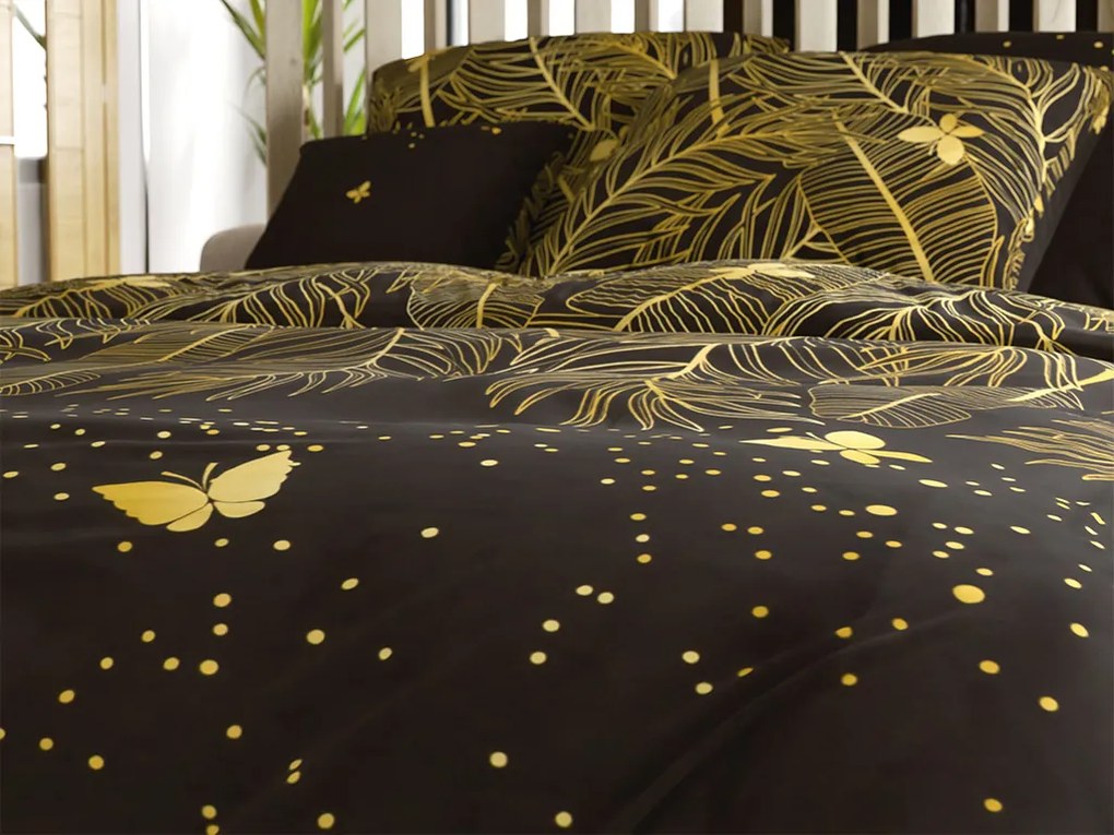 PrzytulneMieszkanie.pl PrzytulneMieszkanie.pl Pościel z mikrowłókna VISATA czarna Rozmiar pościeli: 70 x 80 cm | 140 x 200 cm