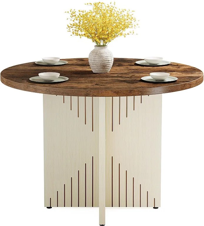 Okrągły stół jadalny dla 4 osób, stół jadalny w stylu rustykalnym 100 cm (sam stół)