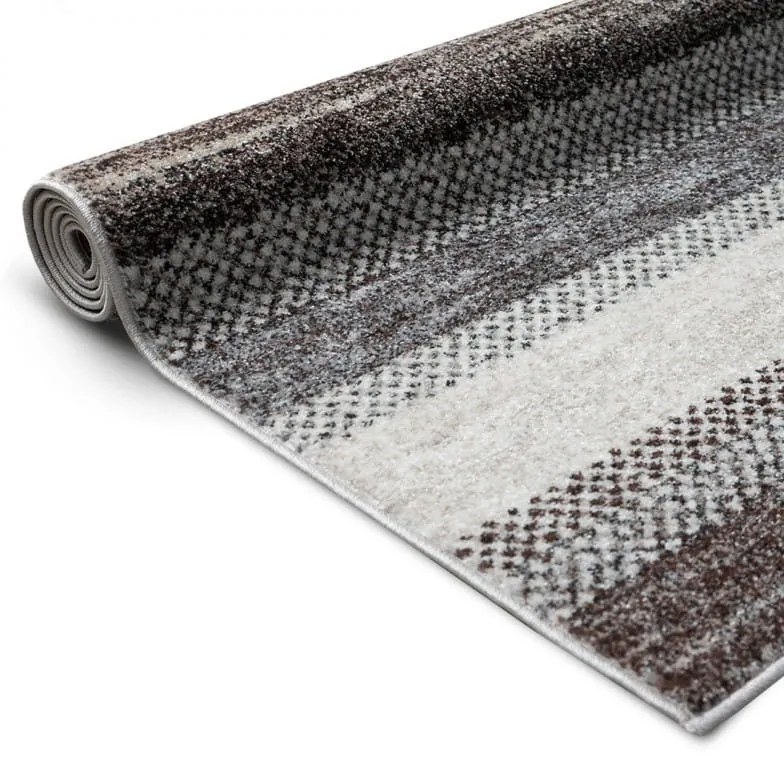 Dywan nowoczesny Perlage Pasy szaro-beżowy 80 cm x 150 cm