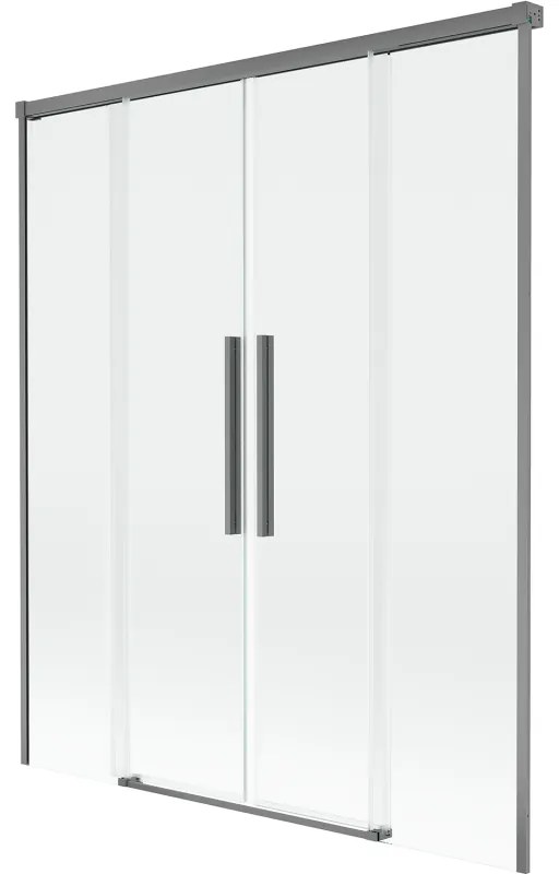 Mexen Rox parawan nawannowy 2-skrzydłowy rozsuwany 140 x 150 cm, transparent, gun metal - 8C9-140-002-95-00