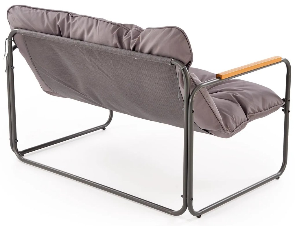 HUDSON Zestaw ogrodowy HUDSON sofa, 2 fotele, ława, popielaty nowoczesny