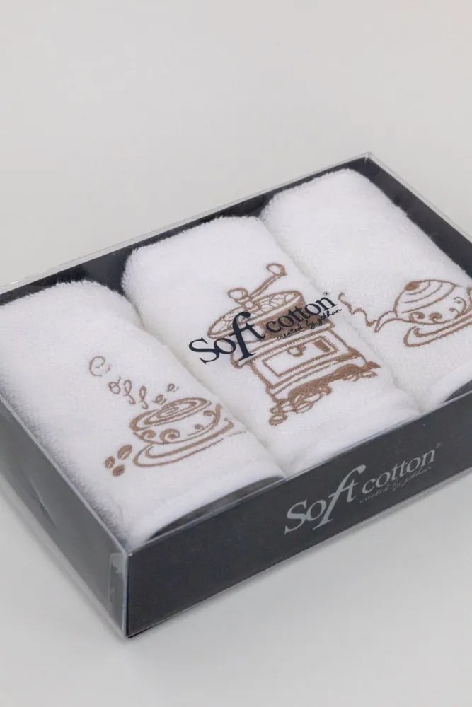 Ręczniki kuchenne COFFEE, 3 szt Biały