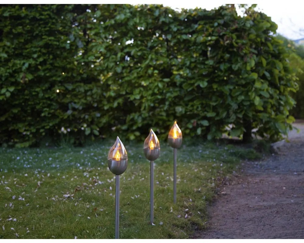 Lampy zewnętrzne LED solarne wbijane zestaw 3 szt. (wysokość 40 cm) Olympus – Star Trading