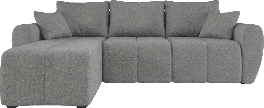 Rozkładana narożna sofa SEVIO 246x145 cm, szara, uniwersalna + 2 poduszki GRATIS