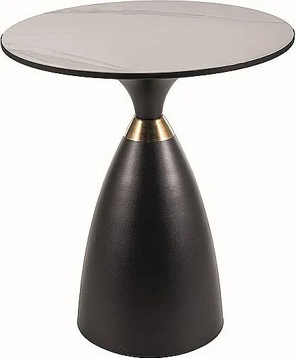 Ława GEMINI 50x50 biały marmur/czarny mat