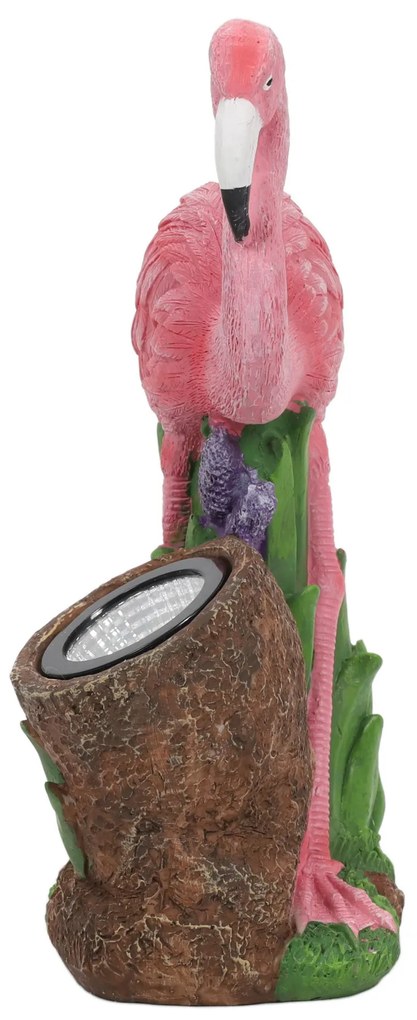 Figurka ogrodowa flaming z reflektorem, 24 x 24 x 10,5 cm