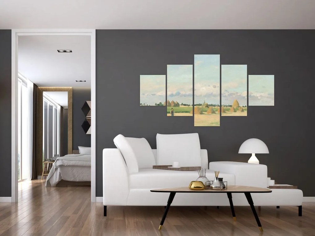 Obraz - Camille Pissarro, Landscape, Ile de France, reprodukcje (125x70 cm)