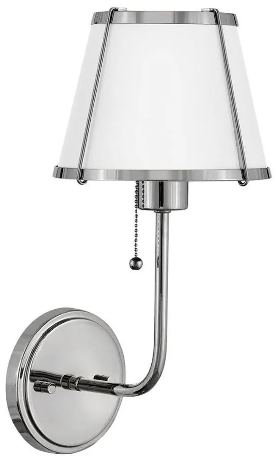 Hinkley HK-CLARKE1-PN-WH - Kinkiet CLARKE 1xE27/40W/230V chrom/biały