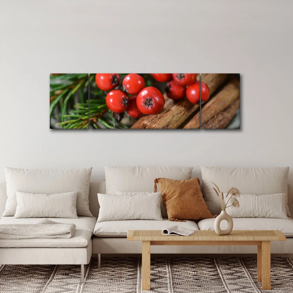 Obraz jagód i cynamonu (170x50 cm)