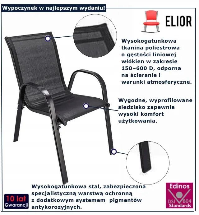 Czarne krzesło ogrodowe  M3-R28