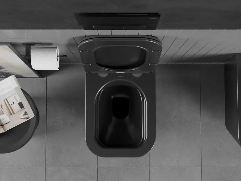 Mexen Teo miska wc Rimless z deską wolnoopadającą slim, duroplast, czarna mat - 30850685
