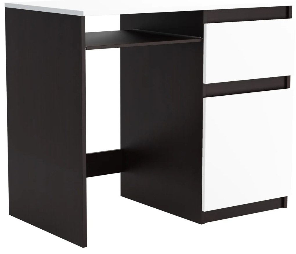 Biurko komputerowe młodzieżowe szkolne 90 cm REMI1 Wenge/Biały