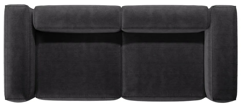 Ciemnoszara sztruksowa sofa 264 cm Bergamo – Cosmopolitan Design