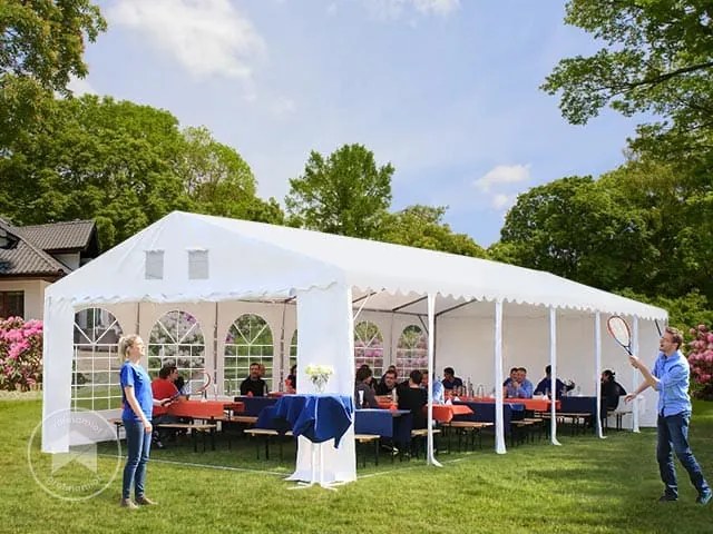 TOOLPORT XXL 6x12m Namiot imprezowy - 2,6 m wysokość ścian bocznych, PVC 1400, ciemnozielony - (5299)