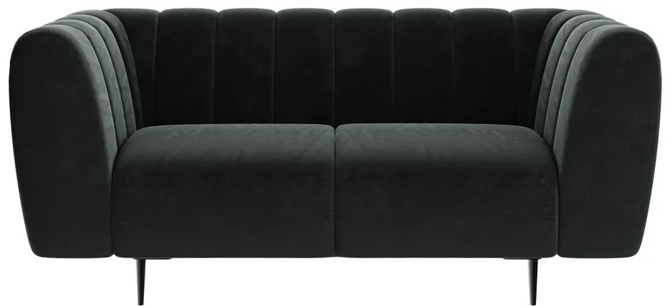 Ciemnoszara aksamitna sofa Ghado Shel, 170 cm