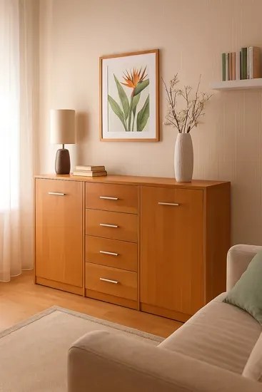 Komoda Z Szufladami I Półkami Do Salonu Wenge C4-W36
