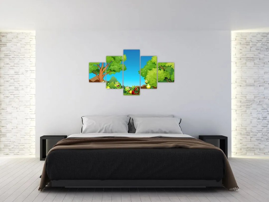 Obraz  - Wesołe żaby (125x70 cm)