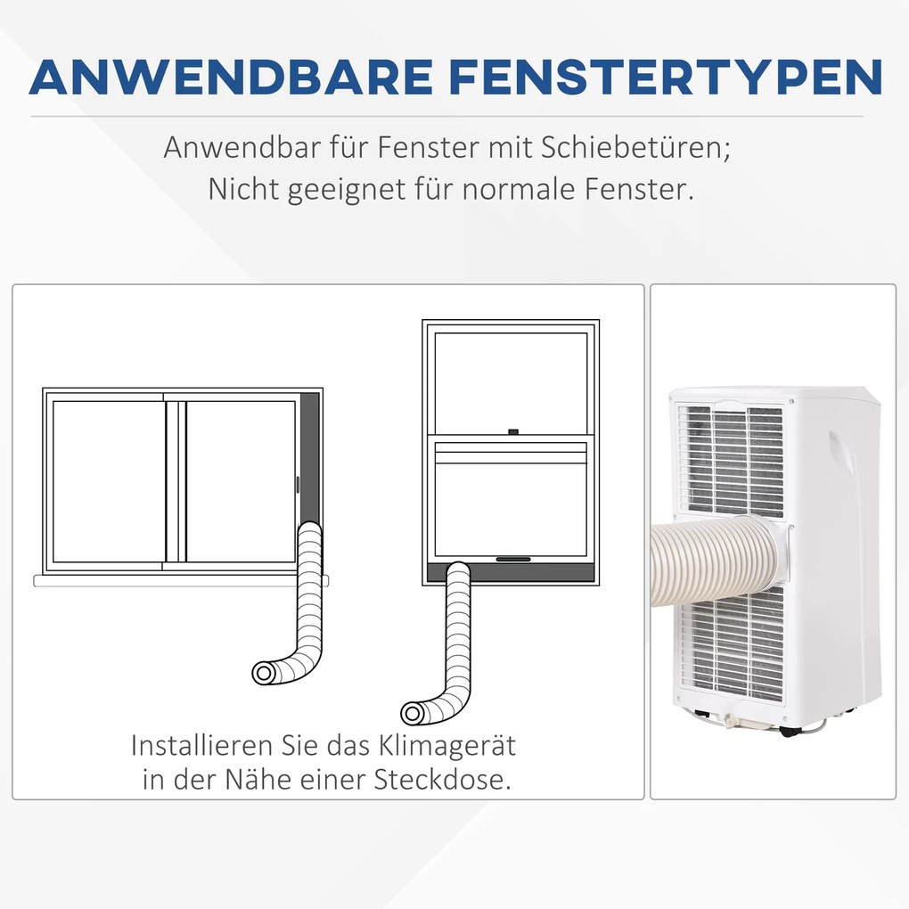 HOMCOM Klimatyzator Mobilny 3w1 - Chłodzenie, Osuszanie, Timer 24h, Pilot, 2,6kW - Komfort w Domu