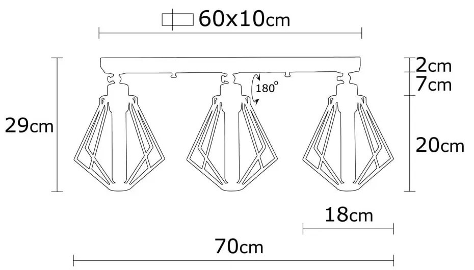 Lampa sufitowa w czarno-złotym kolorze z metalowym kloszem ø 18 cm Oylat – Opviq lights