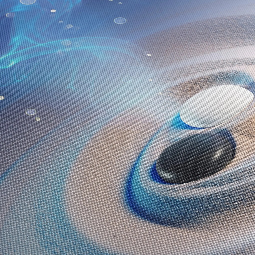 Obraz - Eteryczny yin-yang (z zegarem) (90x30 cm)