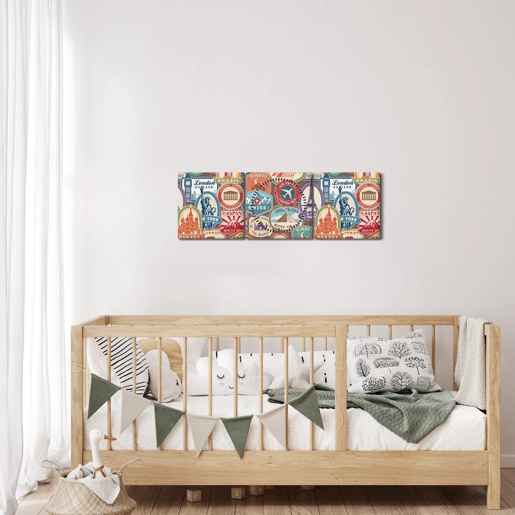 Obraz podróżnika (z zegarem) (90x30 cm)