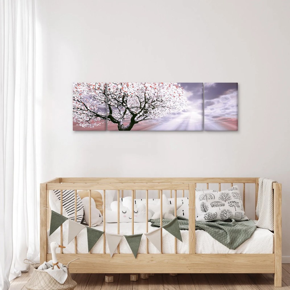Czerwony obraz drzewa (170x50 cm)