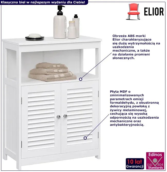 Biała skandynawska stojąca szafka łazienkowa L8-A43