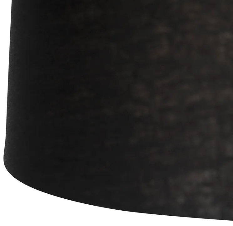 Lampa wisząca czarna z abażurami z lnu czarne 35 cm 2-światła - Blitz Nowoczesny Oswietlenie wewnetrzne