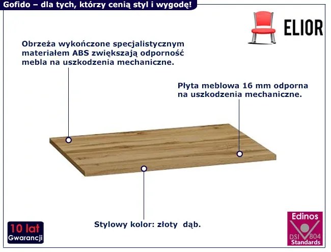 Klasyczny blat łazienkowy 60 cm złoty dąb G7-S20