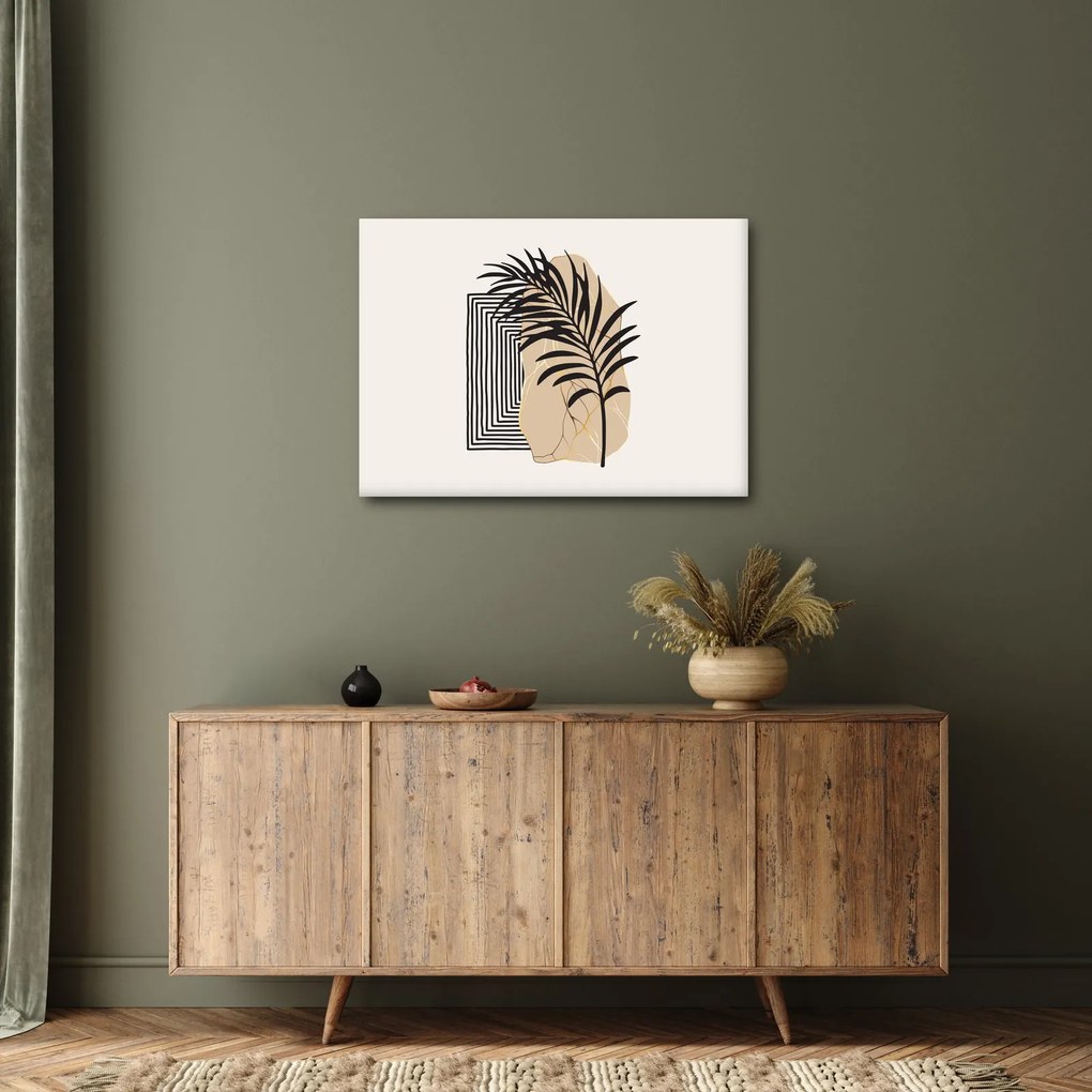 Obraz - Abstrakcja z tropikalnymi liśćmi N⁰3 (70x50 cm)