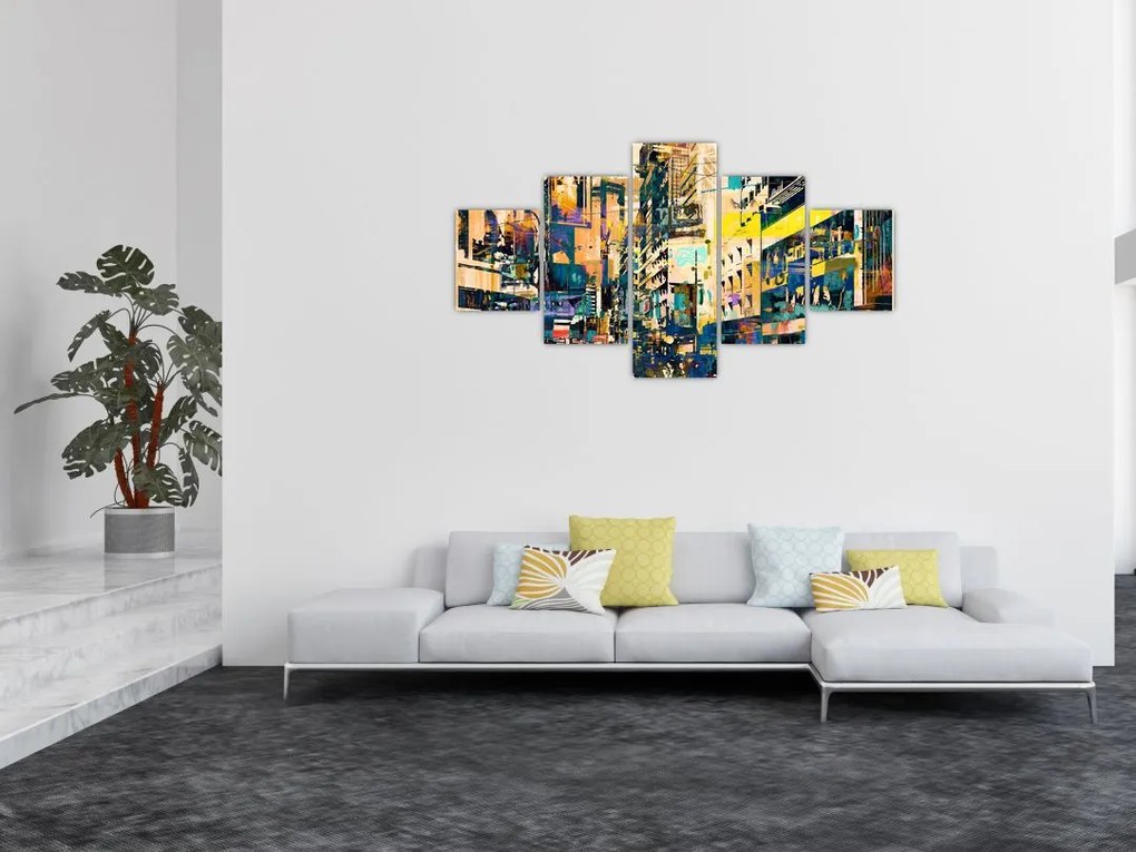 Obraz malowanej abstrakcji (125x70 cm)