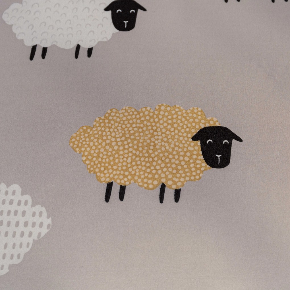 PrzytulneMieszkanie.pl PrzytulneMieszkanie.pl Pościel z mikrowłókna SHEEP DREAM szara Rozmiar pościeli: 70 x 90 cm | 140 x 220 cm