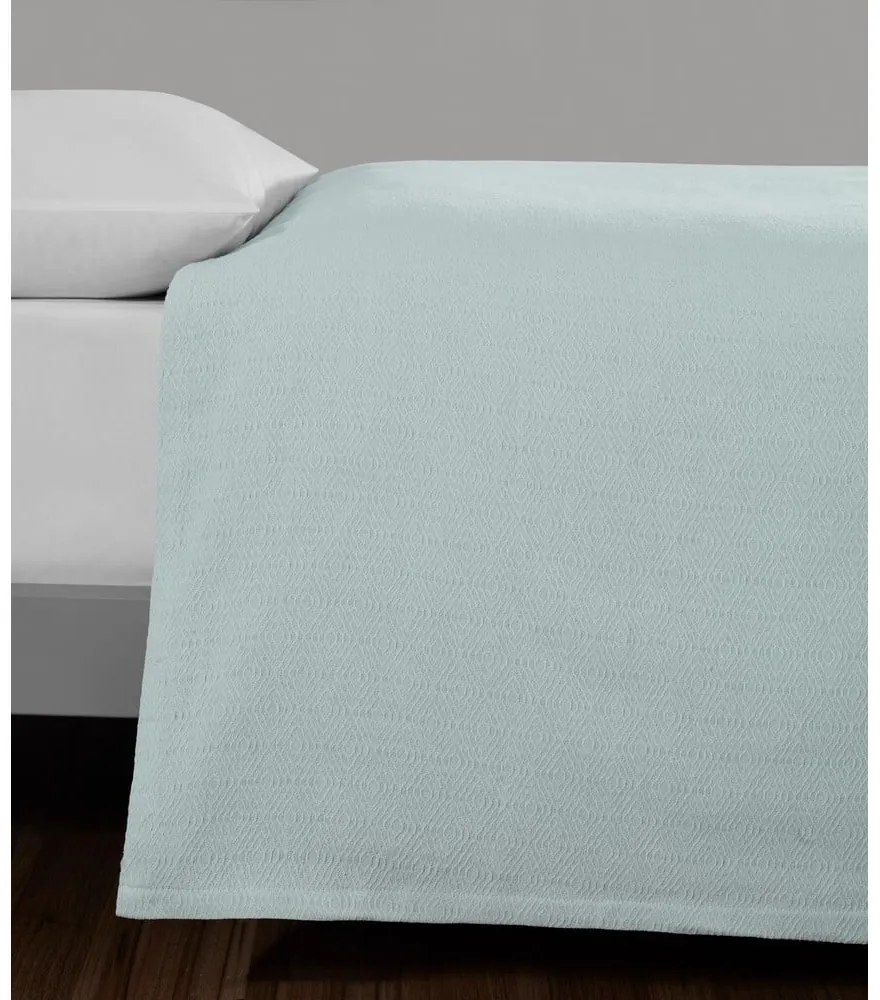 Miętowa bawełniana narzuta na łóżko dwuosobowe 200x230 cm Serenity – Mijolnir