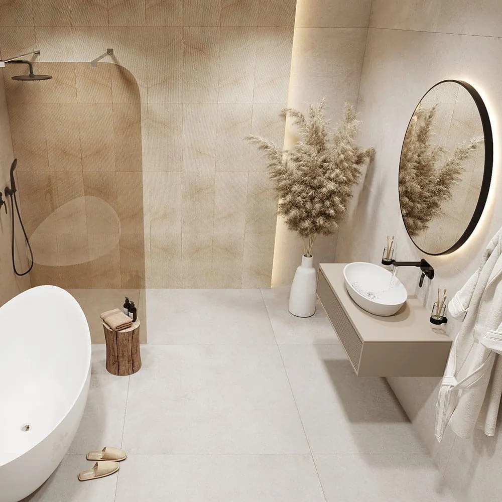 Lustro okrągłe podświetlane z sensorem w czarnej ramie 60 cm VALO Slim LED black