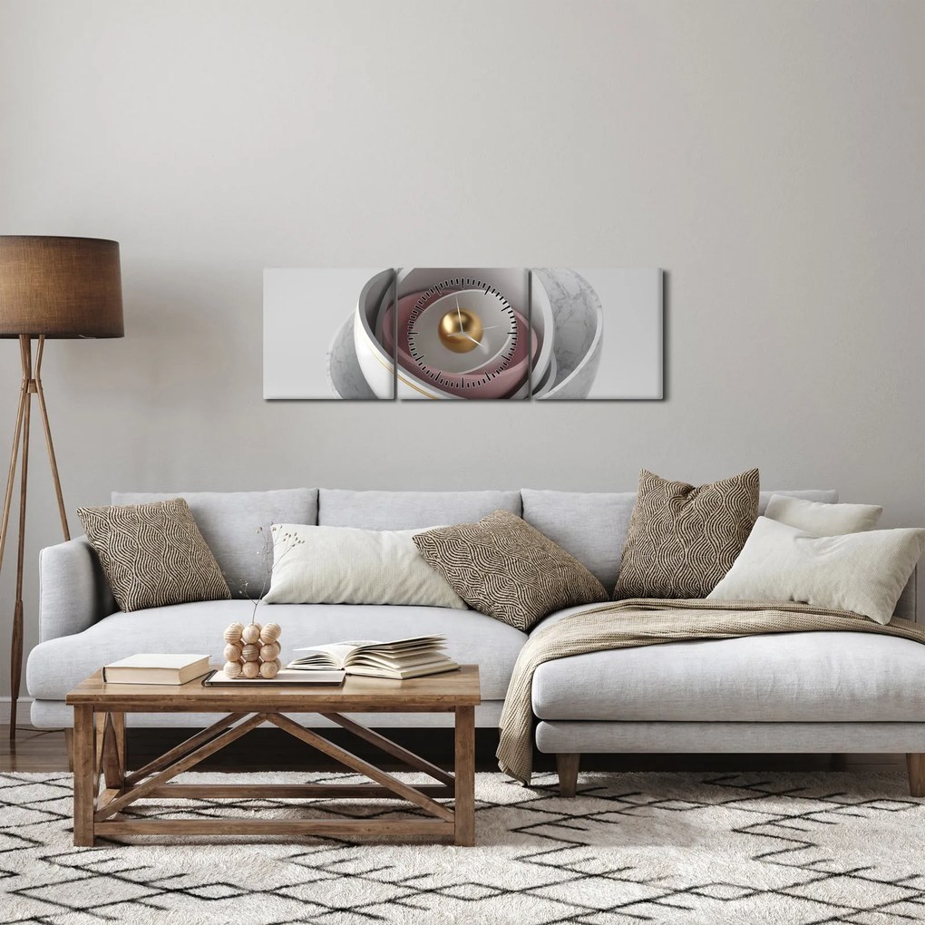 Obraz - Złota perła (z zegarem) (90x30 cm)