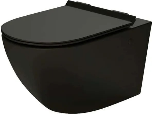 Deska sedesowa czarna typu Slim 46 x 36 cm do wiszącej miski WC DECOS matt black