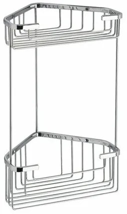 GEDY 2482 Smart dwupozicyjna półka narożna 20 x32,5 x 15,1 cm, srebrna