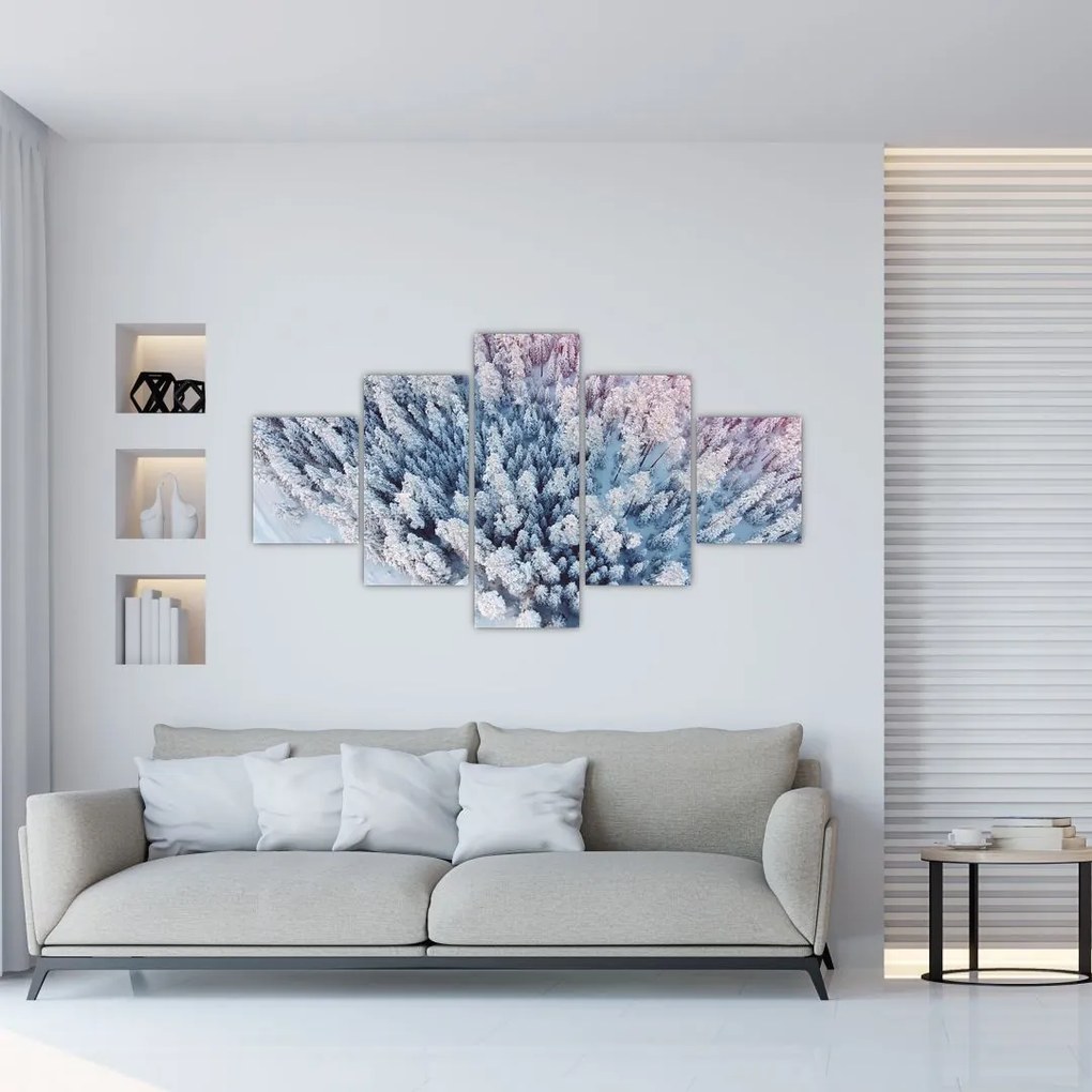 Obraz ośnieżonych drzew (125x70 cm)