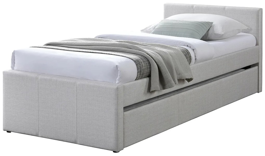 Łóżko wysuwane 90 x 190 cm - Tkanina - Beżowy - DORITALO