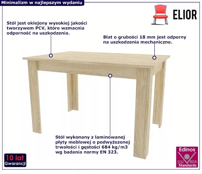 Prostokątny stół do kuchni dąb sonoma - Igro 3X