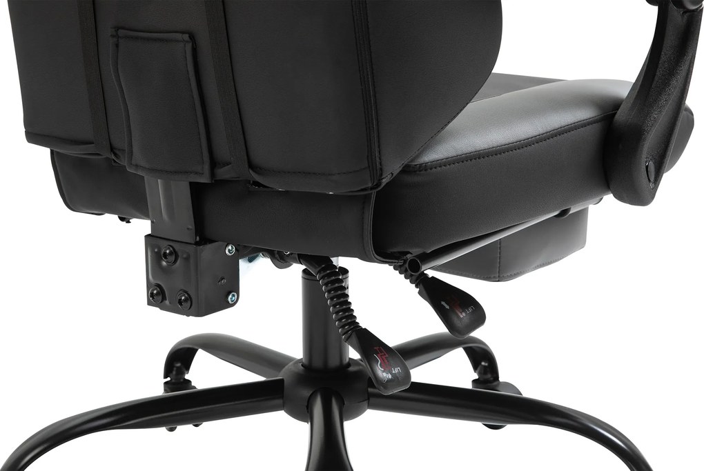 Vinsetto Ergonomiczne krzesło gamingowe z podnóżkiem krzesło biurowe do biurka czarne | Aosom PL