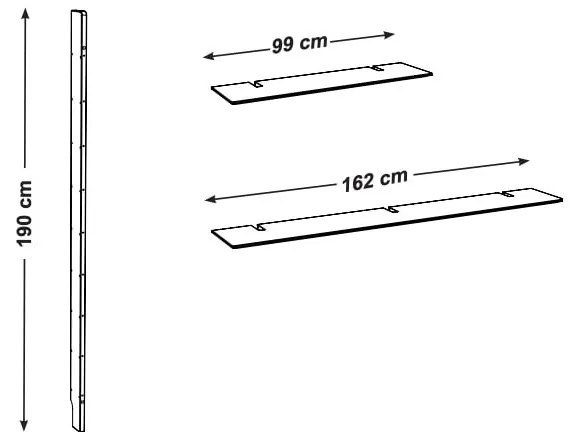 Biały regał Tenzo Bridge, szer. 162 cm