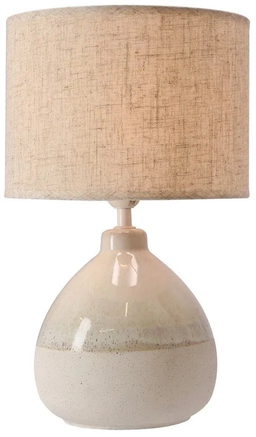 Beżowa lampa stołowa z tekstylnym kloszem (wysokość 41 cm) Ardo – Candellux Lighting