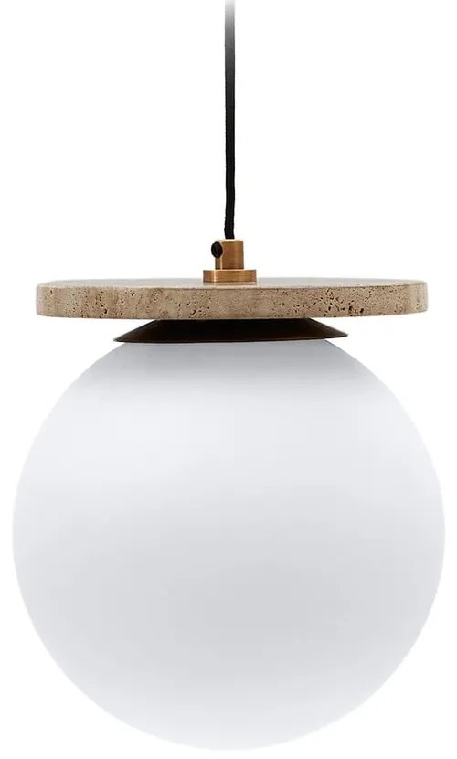 Biała lampa wisząca ze szklanym kloszem ø 20 cm Malachi – Kave Home